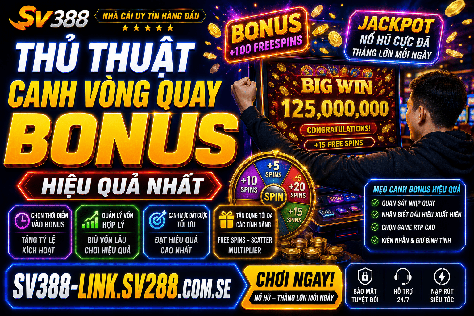 Thu thuat canh vong quay bonus hieu qua de tang co hoi nhan thuong