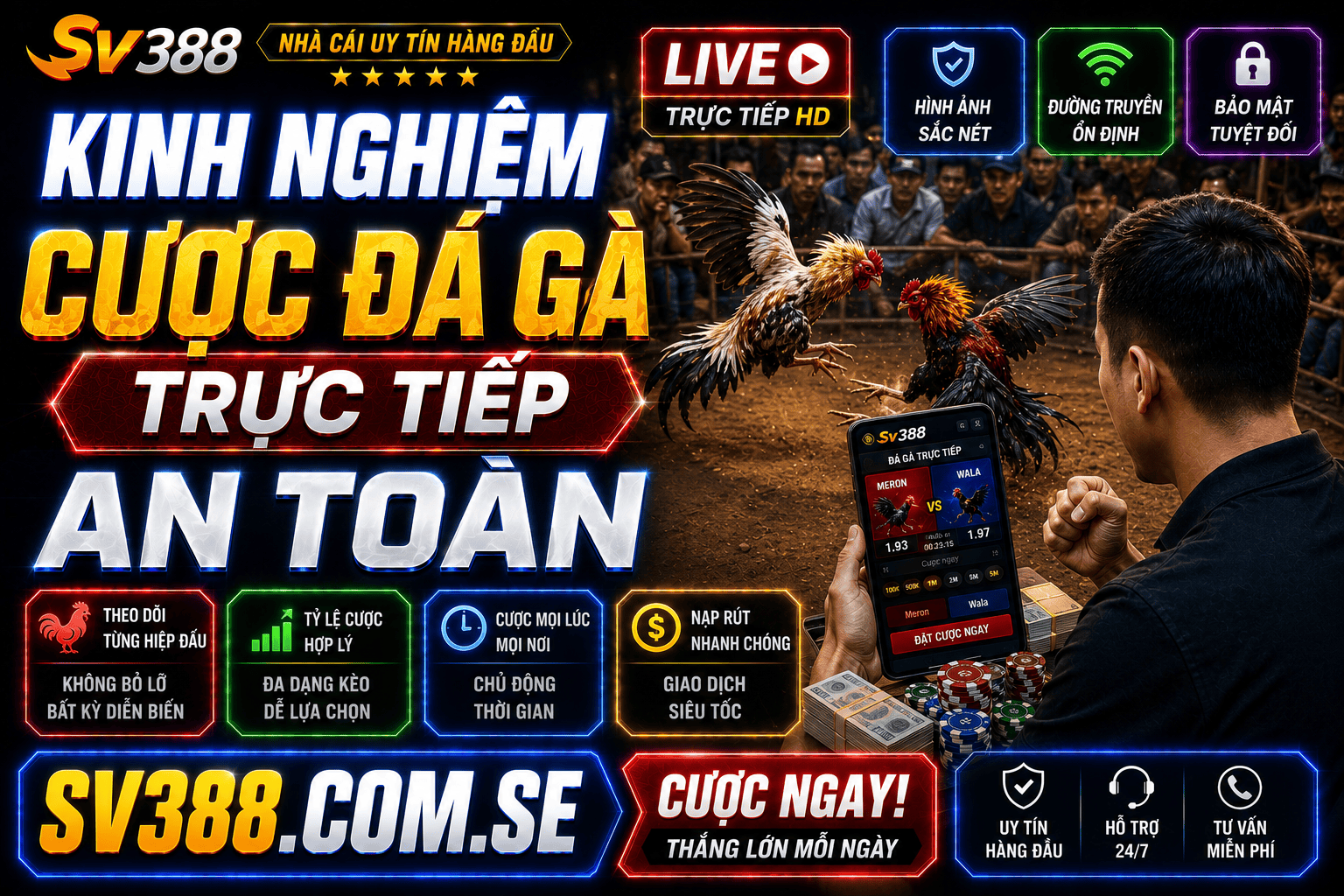 Kinh nghiem quan ly von va theo doi tran dau da ga truc tiep