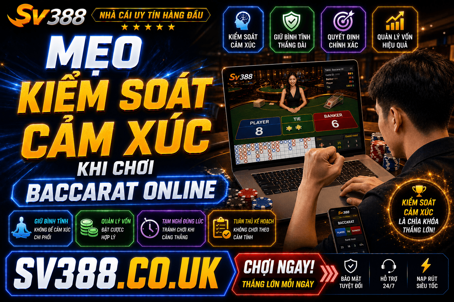 Cach de kiem soat cam xuc trong moi phien Baccarat