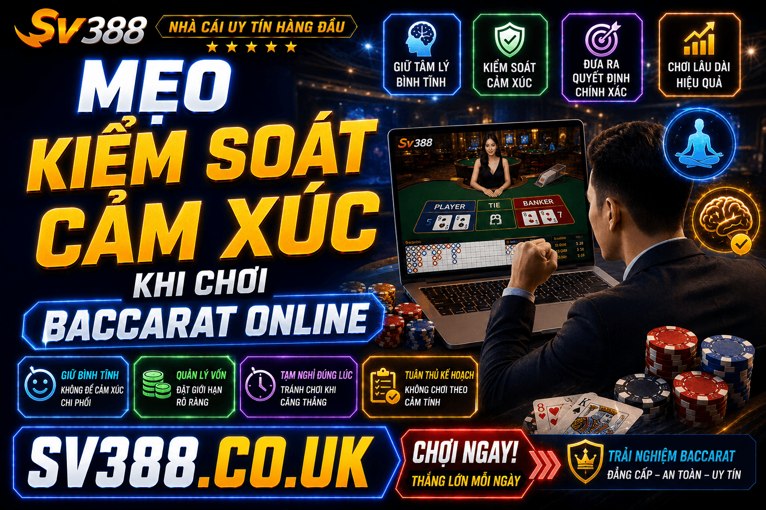 Meo kiem soat cam xuc khi choi Baccarat online de tranh dat cuoc thieu tinh tao