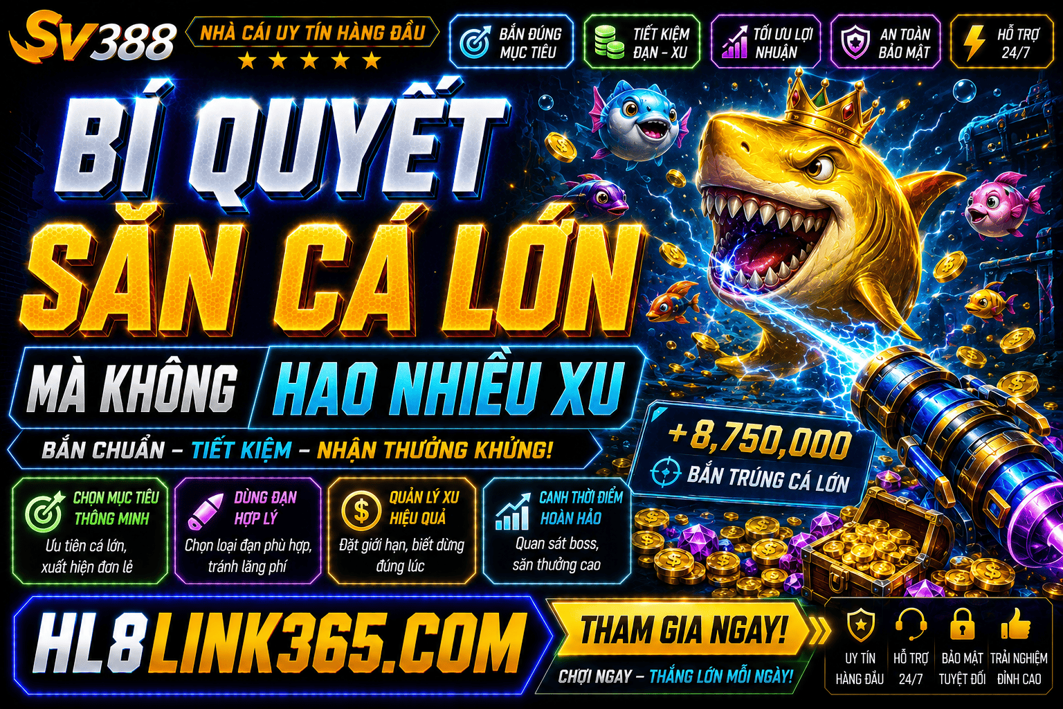 Bi quyet ban ca lon tiet kiem xu trong tung luot