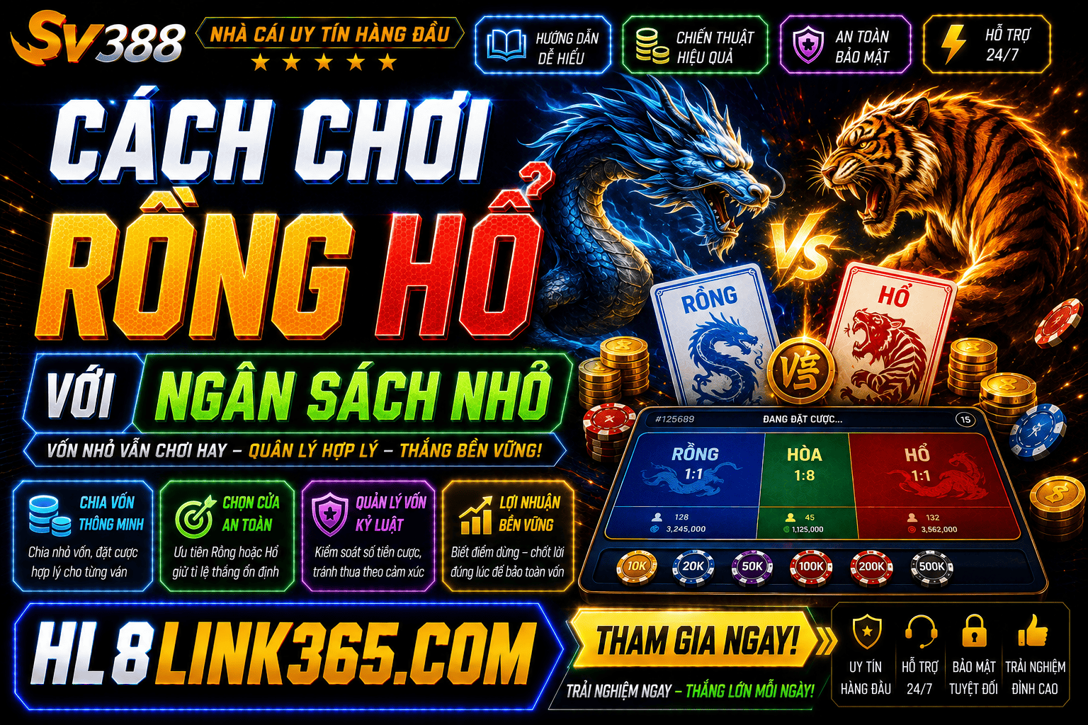 Cách chơi Rồng Hổ với ngân sách nhỏ mà vẫn kéo dài thời gian cược