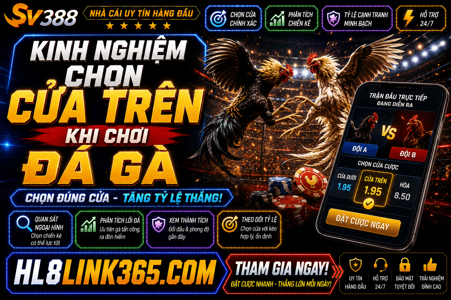 Kinh nghiem chon cua tren theo dac diem o tung tran da ga