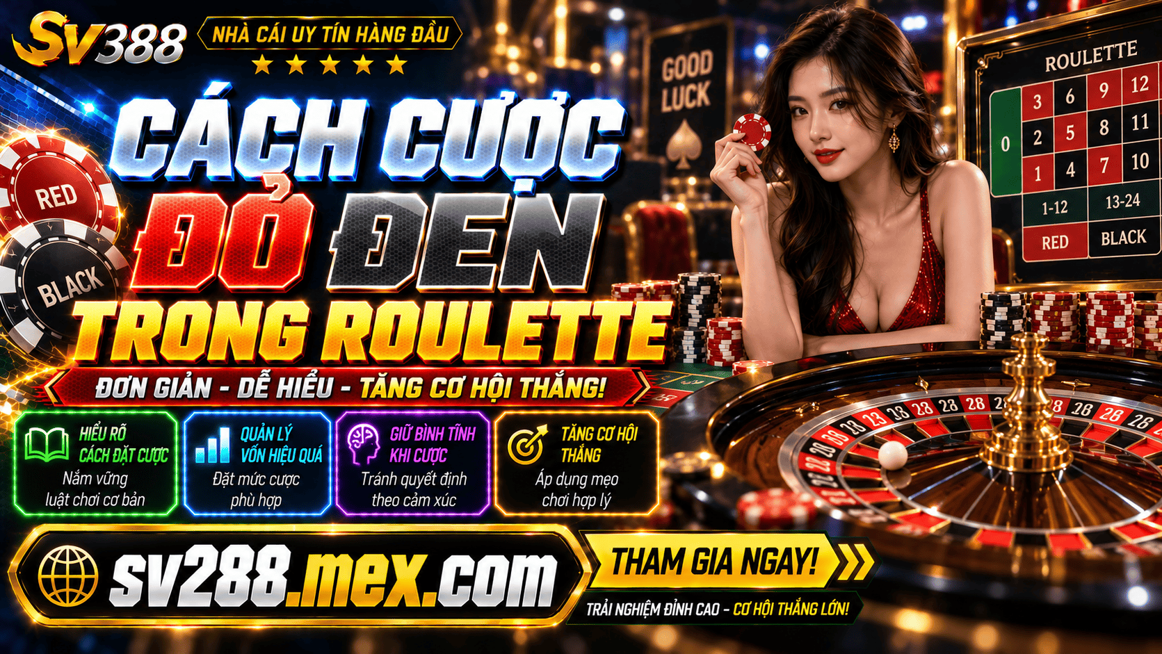 Cach cuoc do den trong Roulette va meo chon cua tang co hoi thang