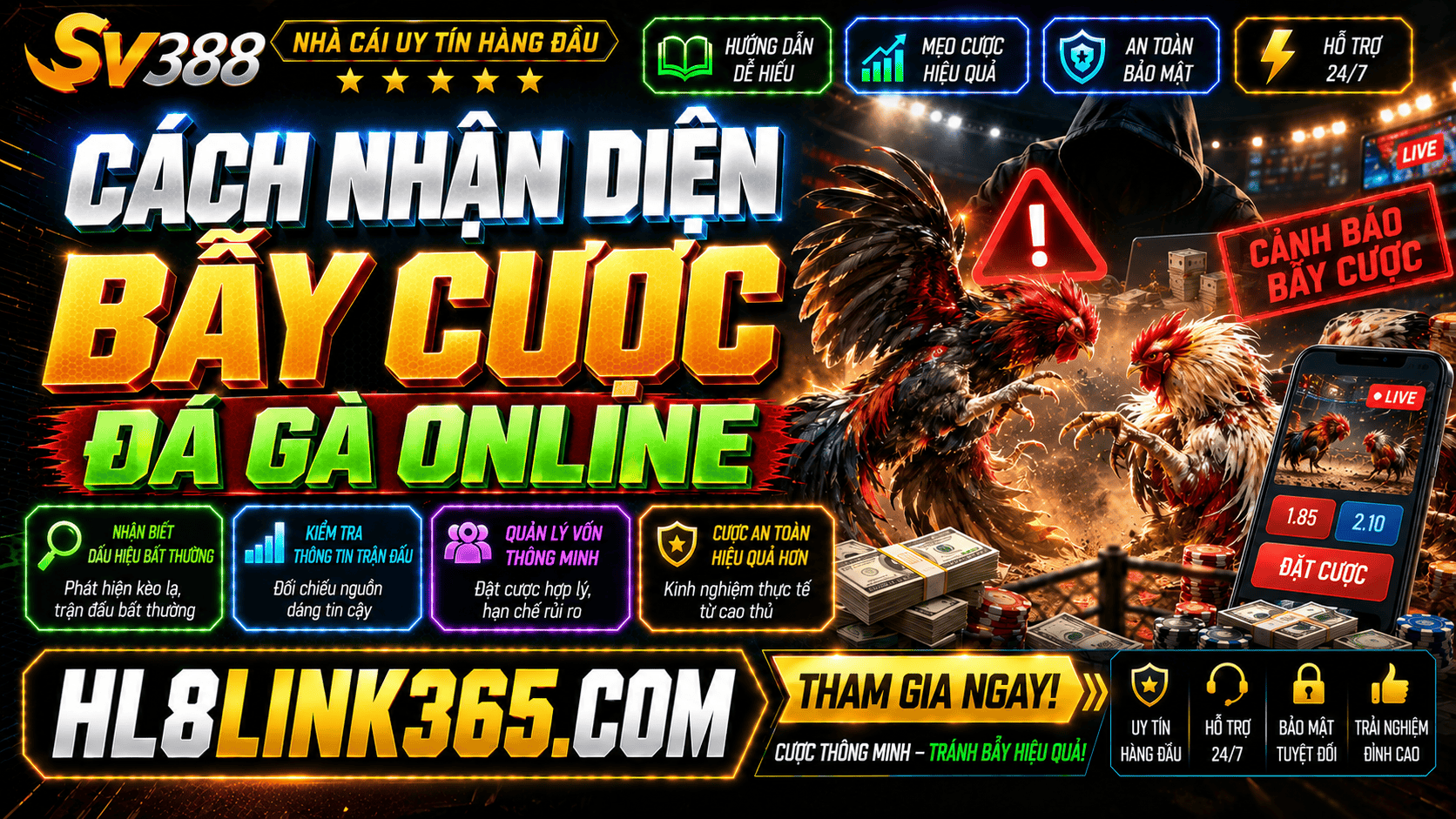 Cach nhan dien bay cuoc da ga online va han che chon sai cua