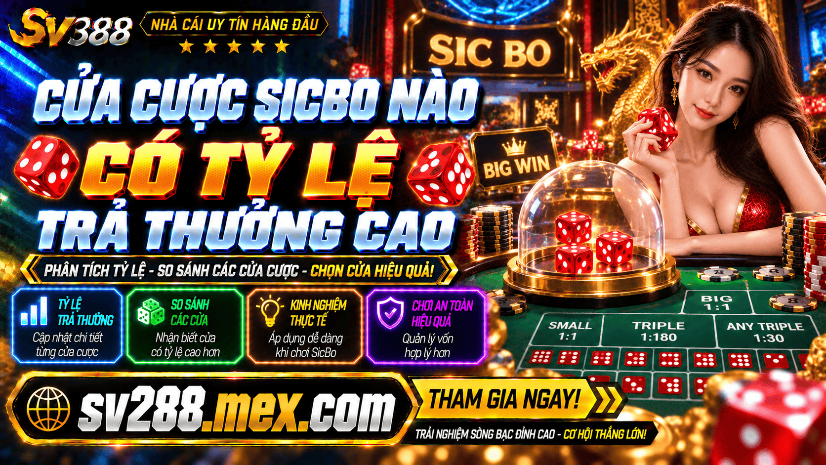 Giai ma cua cuoc SicBo nao co ty le tra thuong cao nhat hien nay?