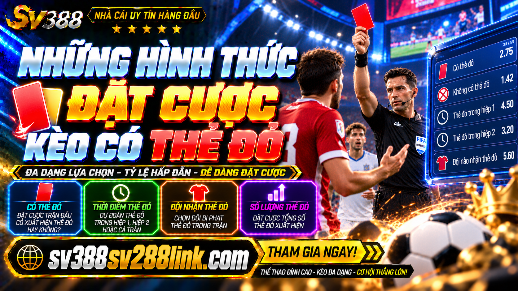 Những hình thức đặt cược kèo có thẻ đỏ thường gặp Nhung hinh thuc dat cuoc keo co the do thuong gap