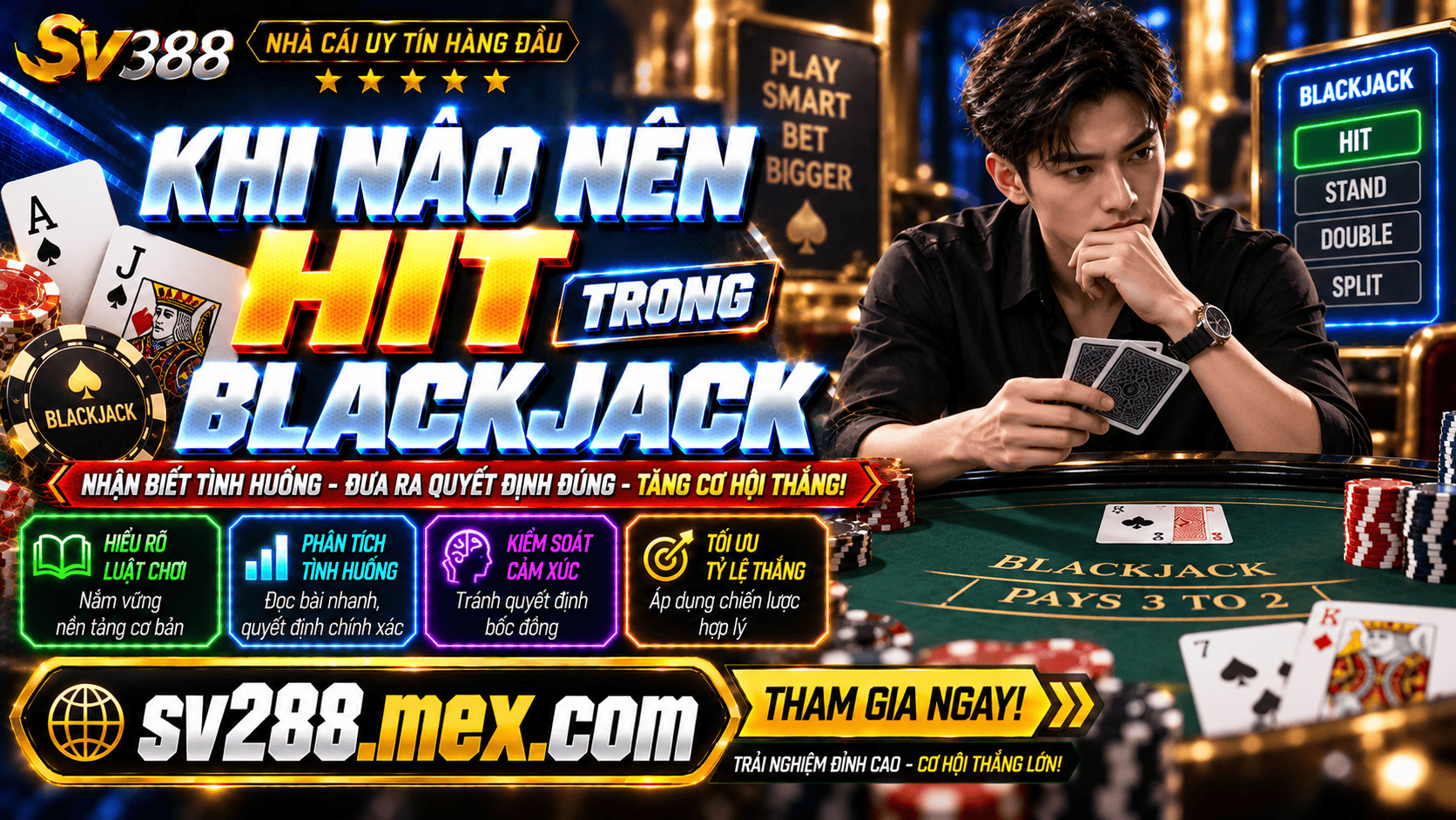 Khi nao nen Hit trong Blackjack? Bi quyet chon dung thoi diem