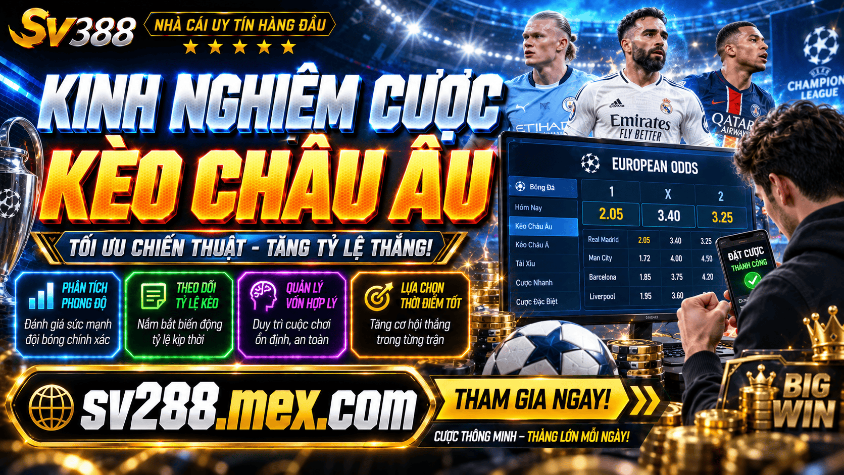 Kinh nghiem chon thoi diem dat cuoc keo chau Au hop ly