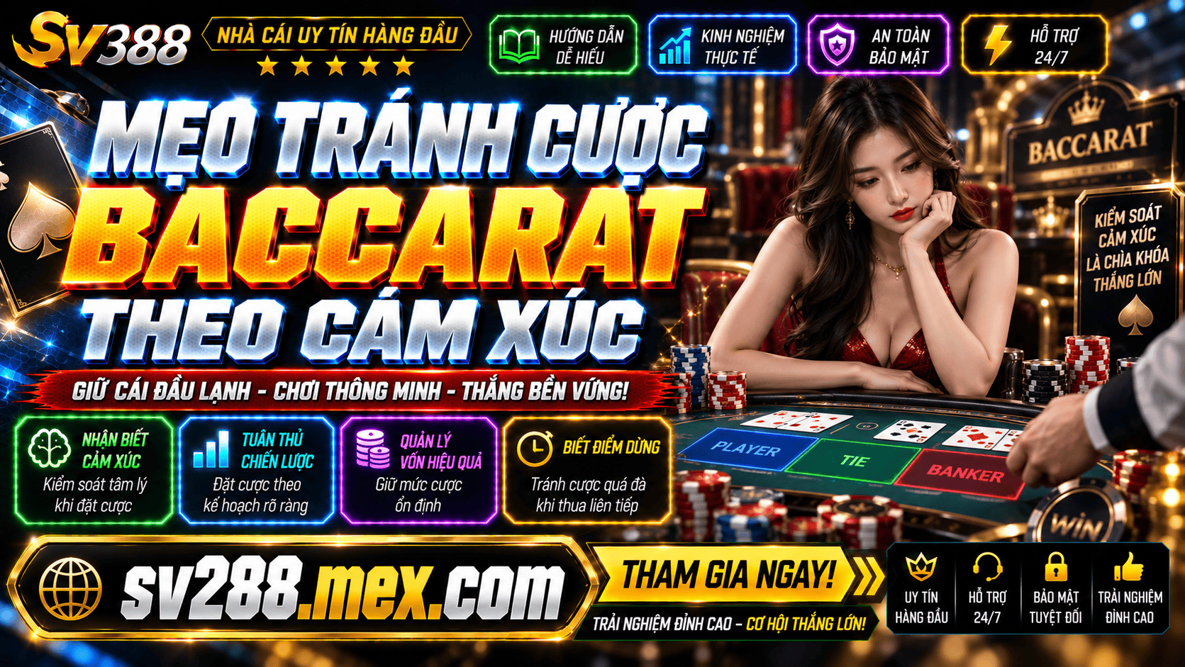 Meo tranh cuoc Baccarat theo cam xuc de khong mat kiem soat