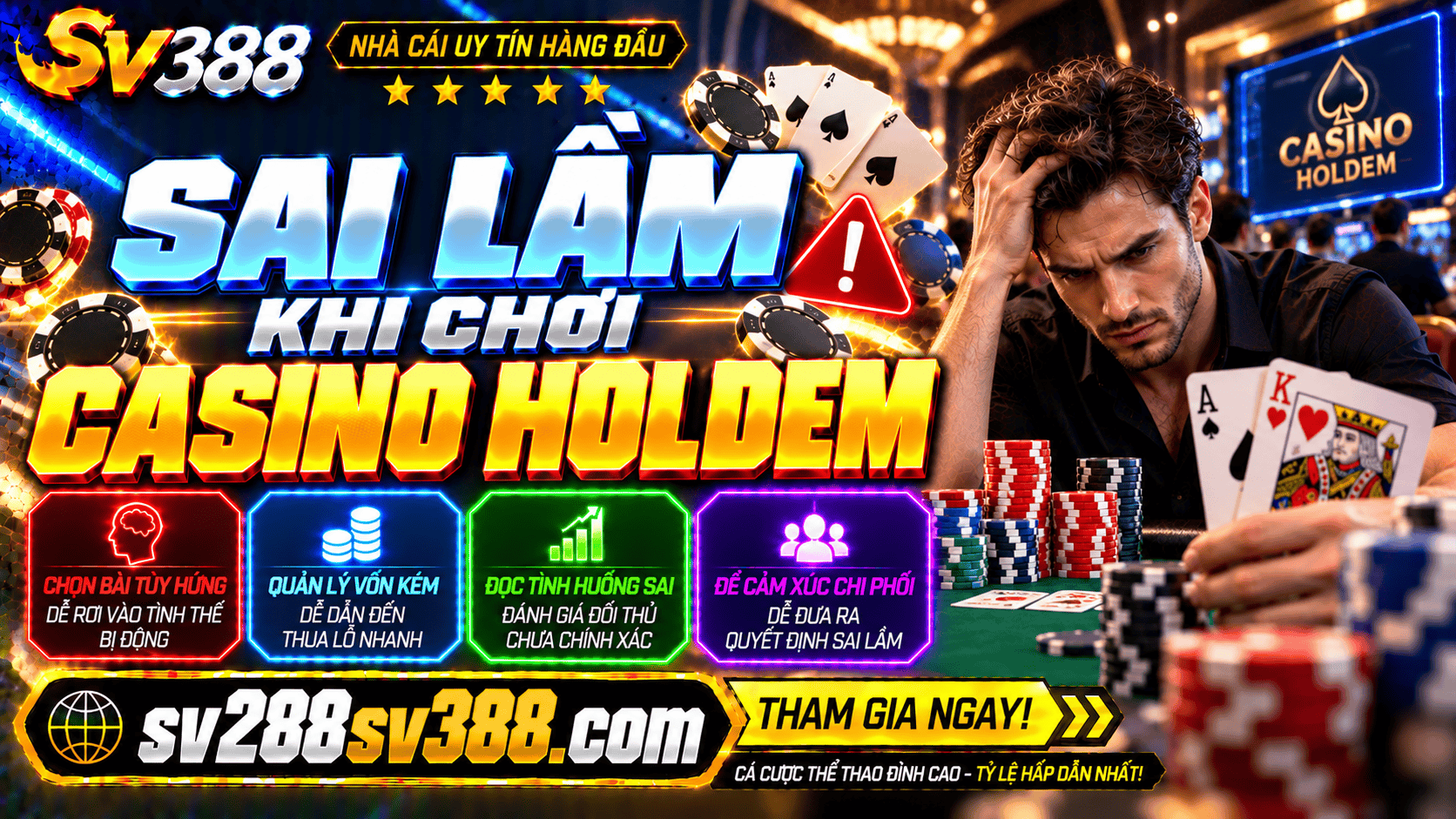 Sai lam khi danh gia bai trong Casino Holdem