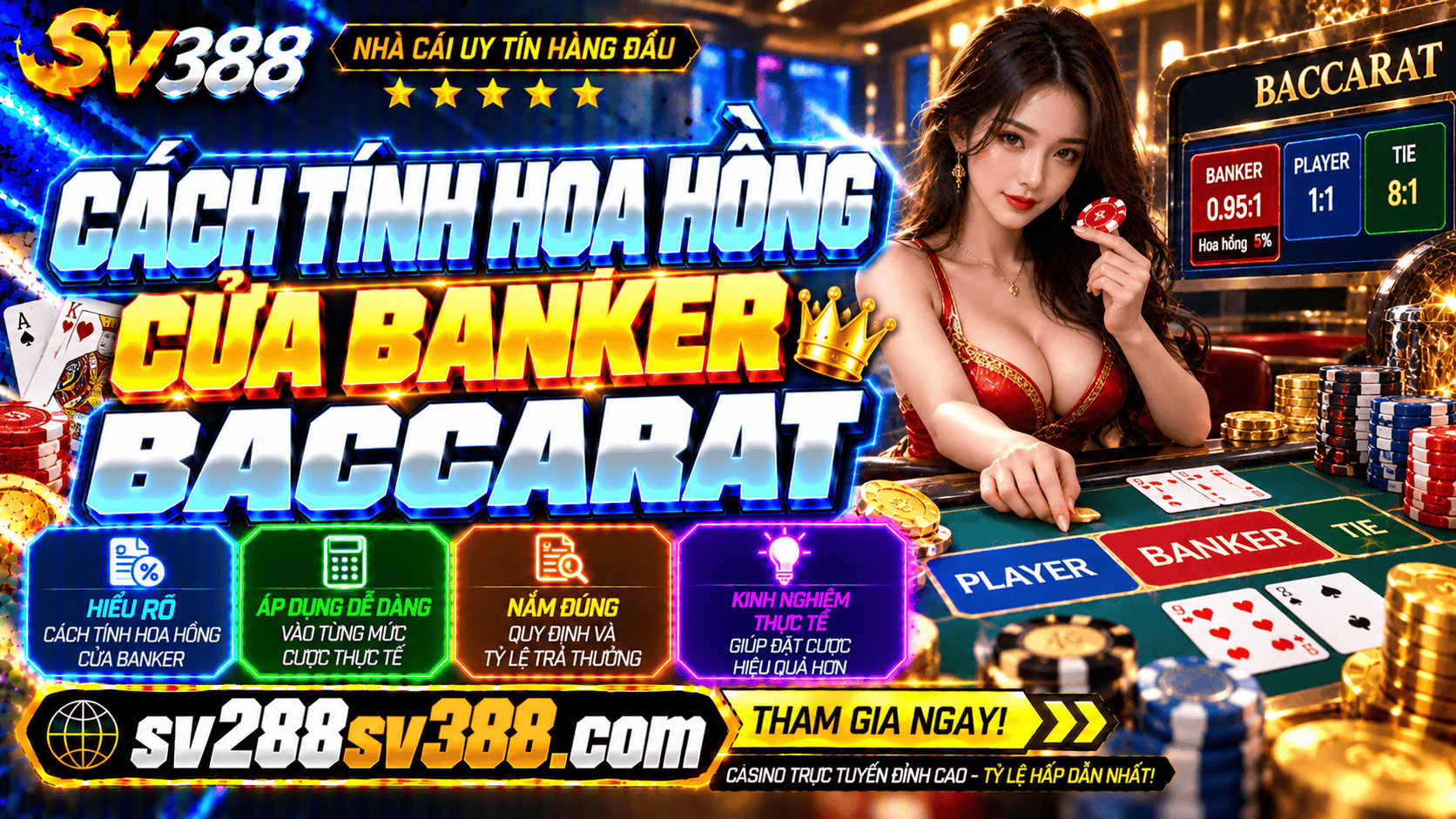 Cách tính hoa hồng cửa Banker Baccarat và những điều cần biết
